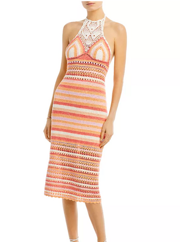 Amal Crochet Maxi Dress | Guava Multi + Summer Rainbow-Sea Biscuit Del Mar