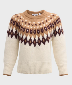 Anne Fairisle Pullover | Veronica Beard-Sea Biscuit Del Mar