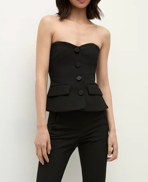 Arlette Strapless Peplum Bustier | Veronica Beard-Sea Biscuit Del Mar