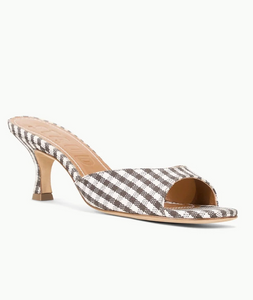 BRIGITTE MULE DARK CHOCOLATE MICRO CHECK | Staud-Sea Biscuit Del Mar