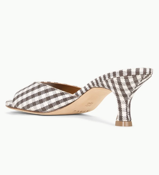 BRIGITTE MULE DARK CHOCOLATE MICRO CHECK | Staud-Sea Biscuit Del Mar