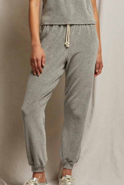 Bailey Velour Jogger | Perfect White Tee-Sea Biscuit Del Mar