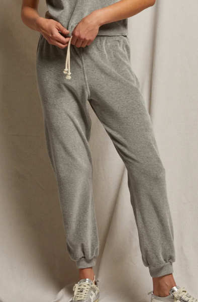 Bailey Velour Jogger | Perfect White Tee-Sea Biscuit Del Mar