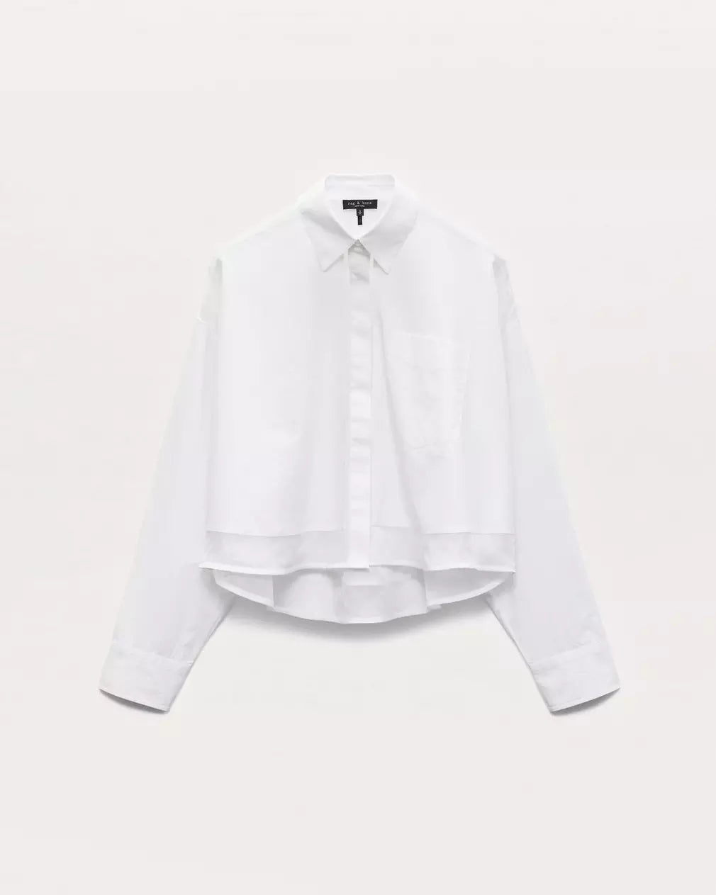 Beatrice Cropped Poplin-Organza Shirt-Sea Biscuit Del Mar