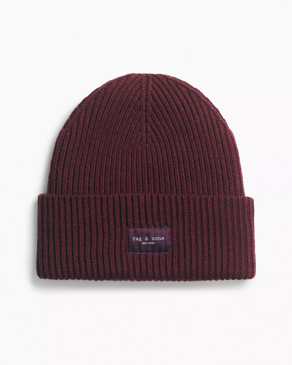 NEW RAG & BONE women\'s blake wool beanie in burgundy Designer Beanies for Women | SSENSE main image 4