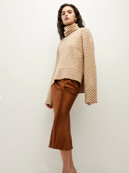 Bolina Herringbone Knit Sweater | Camel-Sea Biscuit Del Mar