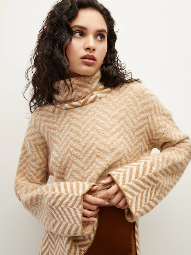 Camel sales knit sweater