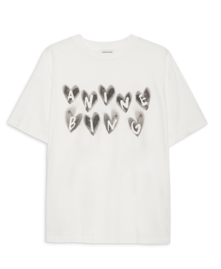 Cade Tee Hearts - Ivory | Anine Bing-Sea Biscuit Del Mar