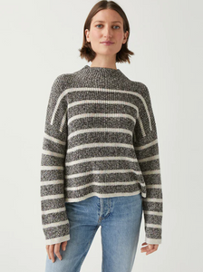 Candice Striped Sweater | Black / Chalk-Sea Biscuit Del Mar