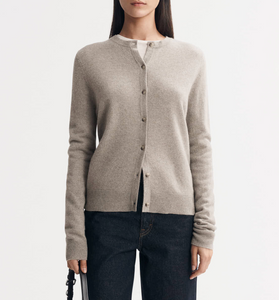 Cashmere Cardigan | Soft Goat-Sea Biscuit Del Mar