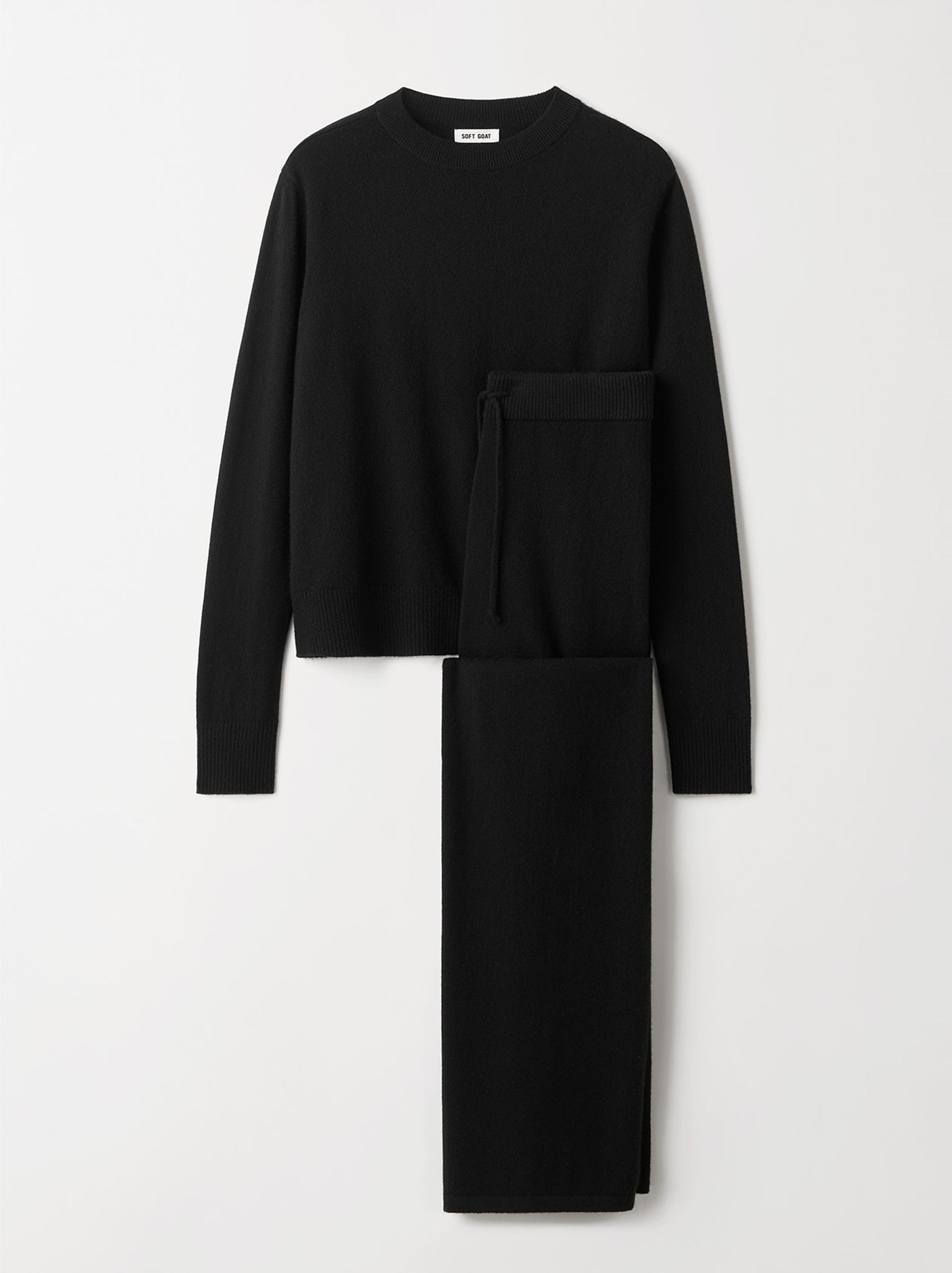 Cashmere Set in Black | Soft Goat-Sea Biscuit Del Mar