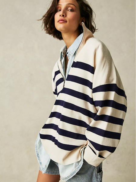 Coastal Stripe Pullover-Sea Biscuit Del Mar