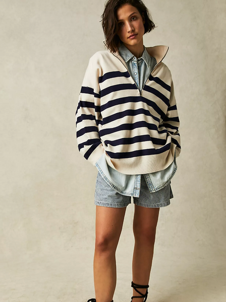 Coastal Stripe Pullover-Sea Biscuit Del Mar