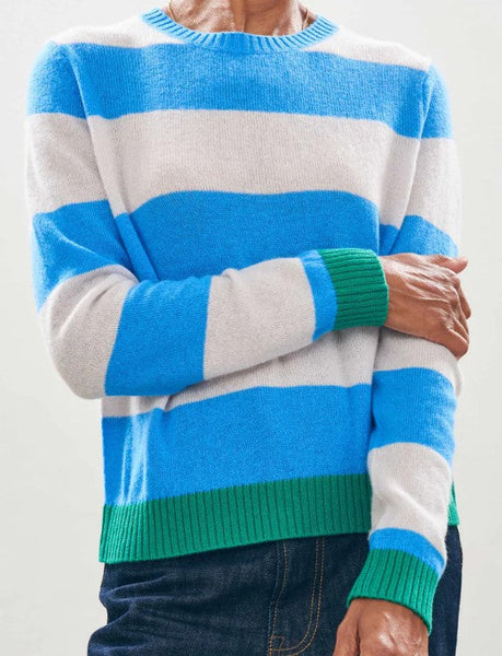 Contrast Stripe Crew-Sea Biscuit Del Mar