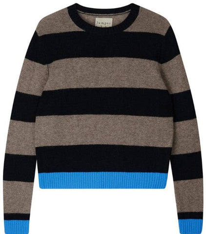 Contrast Stripe Crew-Sea Biscuit Del Mar