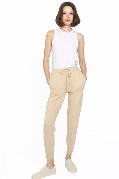 Cotton Cashmere Frayed Jogger-Sea Biscuit Del Mar