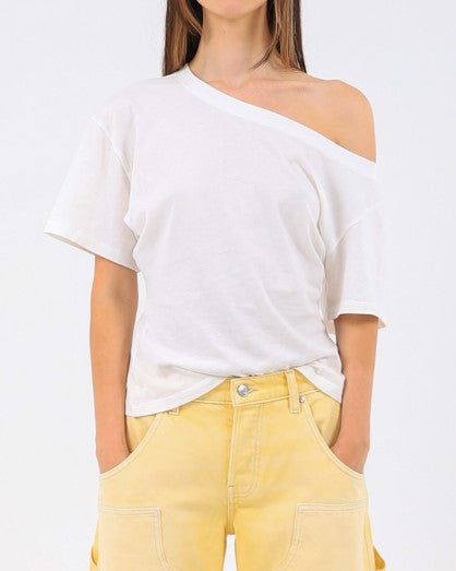 Elena Off The Shoulder Tee-Sea Biscuit Del Mar