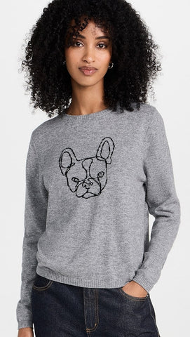 FRENCHIE CREW CASHMERE SWEATER-Sea Biscuit Del Mar