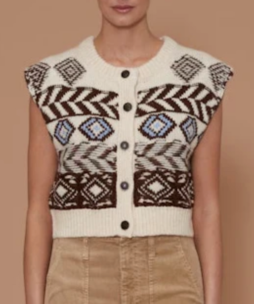 Fair Isle Vest in Apres Ski | Le Jean-Sea Biscuit Del Mar