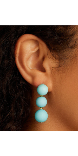 Iris Earrings | White + Light Turquoise-Sea Biscuit Del Mar