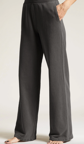 Jenny Wide Leg Terry Sweatpant in Faded Black | Rowan-Sea Biscuit Del Mar