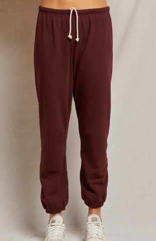 Johnny French Terry Sweatpant in Blackberry-Sea Biscuit Del Mar