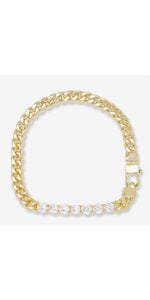 Julian Loves Diamonds Bracelet - Gold/White Diamondettes-Sea Biscuit Del Mar