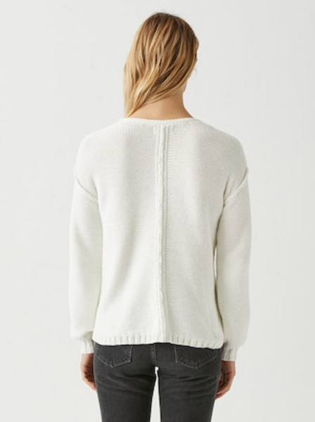 Kendra Relaxed V-Neck Sweater | Ivory + Pecan-Sea Biscuit Del Mar