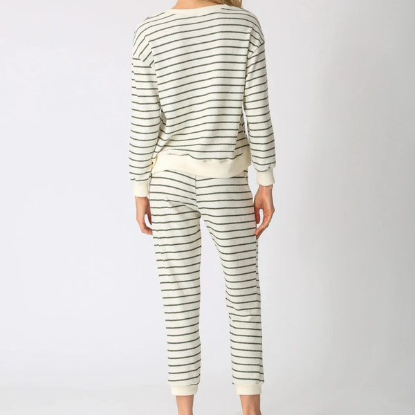 Kiley Sweatshirt - Ivory/Olive-Sea Biscuit Del Mar