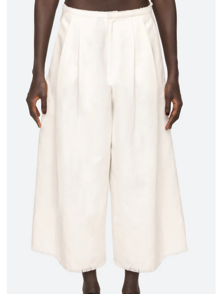 Lara Linen Cropped Pants-Sea Biscuit Del Mar