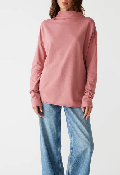 Laurel Mock Neck Top-Sea Biscuit Del Mar