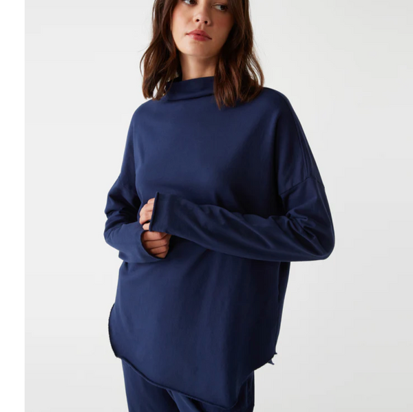 Laurel Mock Neck Top-Sea Biscuit Del Mar