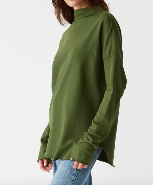 Laurel Mock Neck Top-Sea Biscuit Del Mar