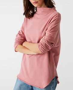 Laurel Mock Neck Top-Sea Biscuit Del Mar