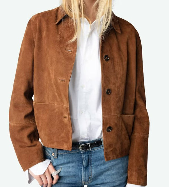 Lessa Suede Jacket-Sea Biscuit Del Mar