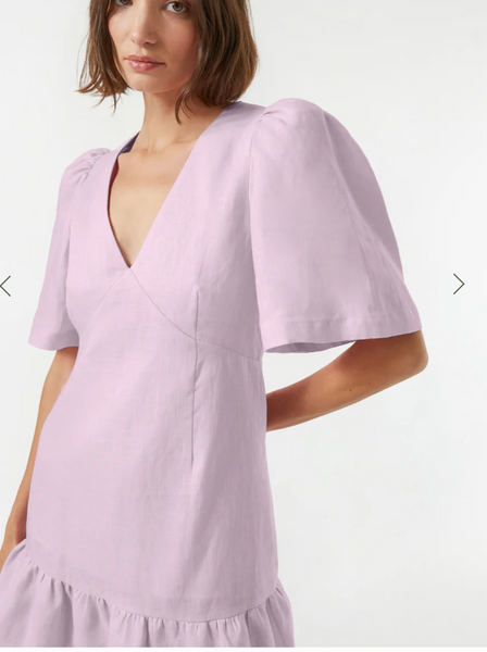 Linen Mariana Dress-Sea Biscuit Del Mar