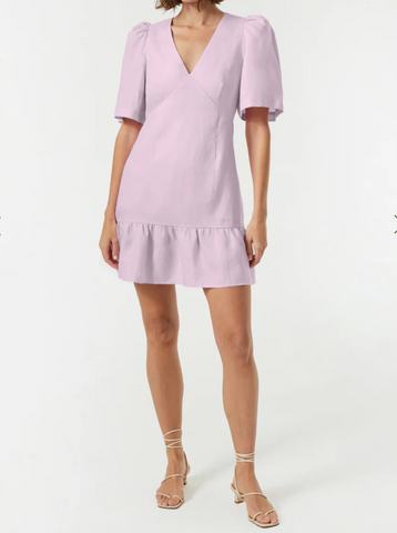 Linen Mariana Dress-Sea Biscuit Del Mar