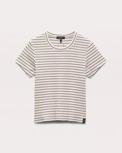 Luca Striped Ribbed-Knit Baby T-Shirt-Sea Biscuit Del Mar