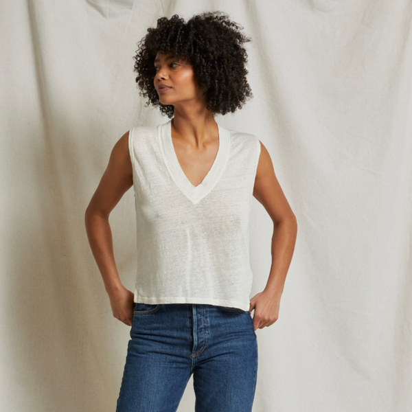 Lucy Linen Jersey Tee-Sea Biscuit Del Mar