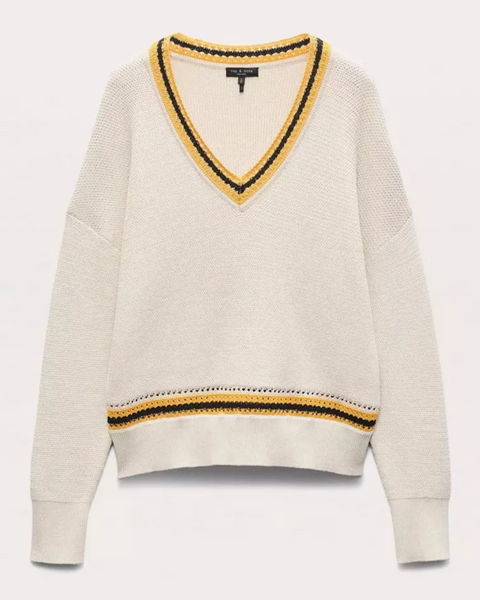 Meghan V-Neck Sweater-Sea Biscuit Del Mar