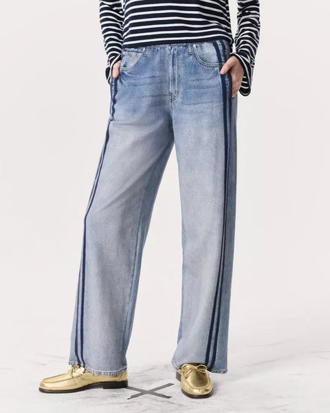 Miramar Terry Wide-Leg Track Pants in Coney-Sea Biscuit Del Mar