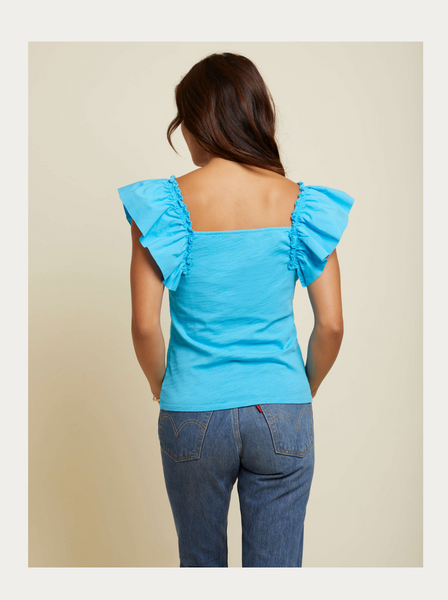 Misty Open Back Ruffle Tank | Turks and Caicos-Sea Biscuit Del Mar