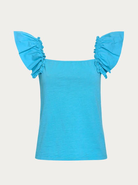 Misty Open Back Ruffle Tank | Turks and Caicos-Sea Biscuit Del Mar