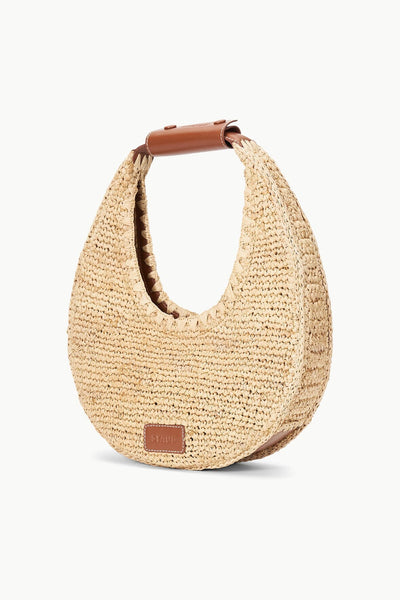 Moon Raffia Tote Bag in Natural/Tan-Sea Biscuit Del Mar