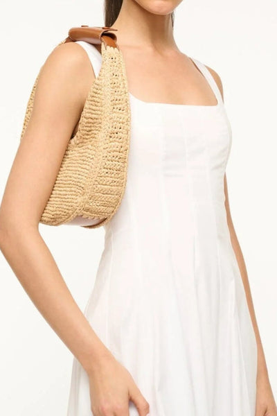 Moon Raffia Tote Bag in Natural/Tan-Sea Biscuit Del Mar