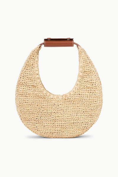 Moon Raffia Tote Bag in Natural/Tan-Sea Biscuit Del Mar