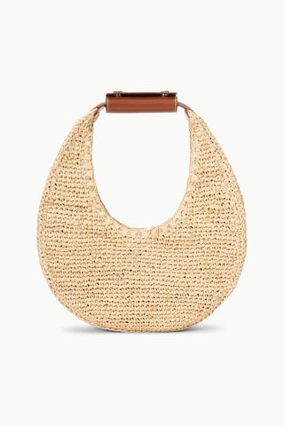 Moon Raffia Tote Bag in Natural/Tan-Sea Biscuit Del Mar