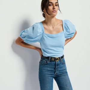 Naya Puff Sleeve Top-Sea Biscuit Del Mar