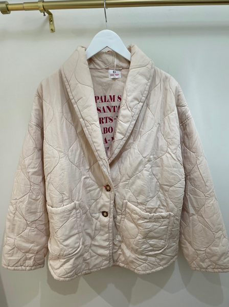 Oversized Quilted Jacket | Oatmilk-Sea Biscuit Del Mar