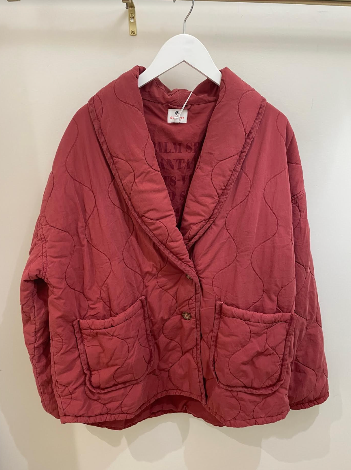 Oversized Quilted Jacket | Pigment Woodrose-Sea Biscuit Del Mar